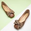 Women's Flats | Square Toe Shoes for Women | Leather Flat Shoes for Women | Slip On Ballet Flats | Bowknot Dressy Flat for Work
