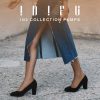 Women's Sherry Dress Low Block Chunky Heels Pumps Closed Round Toe Shoes for Wedding Office Evening