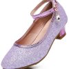 Girls Glitter High Heels Dress Shoes Sparkle Mary Jane Pumps Wedding Party Princess Shoes for Toddler Kids