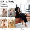 IN3 Womens Closed Toe Heels Chunky Block Platform Pumps Pointed Toe Ankle Strap Dress Shoes for Women Comfortable Wedding Short