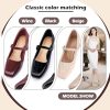 Women's Mary Jane Heels - Chunky Block Heel Pumps with Square Toe & Buckle Straps, Comfortable Dress Shoes for Wedding, Office,