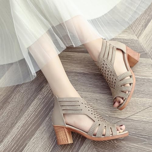 Platform Heels Chunky Block Heels For Women Strappy High Heels Open Toe Heels Pumps Shoes For Wedding Bridal Evening Party