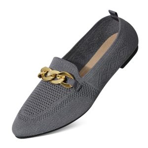 Women's Casual Dressy Loafers, Comfortable Mesh Slip On Loafers, Summer Breathable Lightweight Pointed Toe Flats Shoes for Women