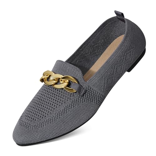 Women's Casual Dressy Loafers, Comfortable Mesh Slip On Loafers, Summer Breathable Lightweight Pointed Toe Flats Shoes for Women