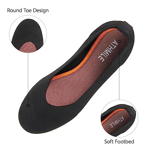 Women's Flat Ballet Shoes Knit Flat Shoes for Women Round Toe Slip on Women Flats for Dressy Casual Office Work Wedding Comfort