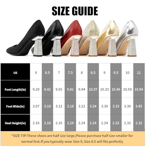 Women's Closed Pointed Toe Pumps Chunky Block High Heel Dress Office Party Wedding Shoes for Women