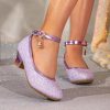 Girls Glitter High Heels Dress Shoes Sparkle Mary Jane Pumps Wedding Party Princess Shoes for Toddler Kids