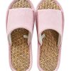 Women Mens Unisex Washable Cotton Open-Toe Home Slippers Indoor Shoes Casual Flax Soft Non-Slip Sole Shoes