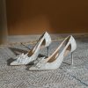 Women's Bow Closed Pointed Toe Pumps Slip on Office Work Dress Shoes Closed Pointy Toe Sexy Chunky High Heels