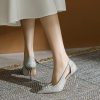 Women's Bow Closed Pointed Toe Pumps Slip on Office Work Dress Shoes Closed Pointy Toe Sexy Chunky High Heels